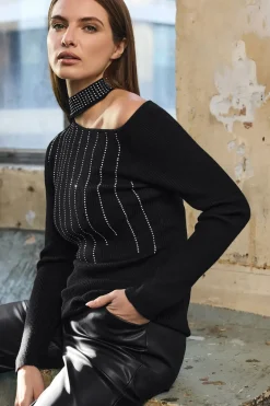 Embellished Asymmetric Jumper