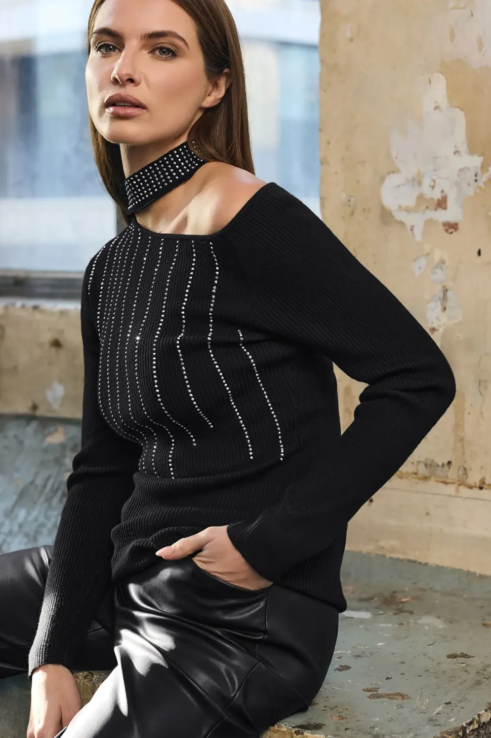 Embellished Asymmetric Jumper