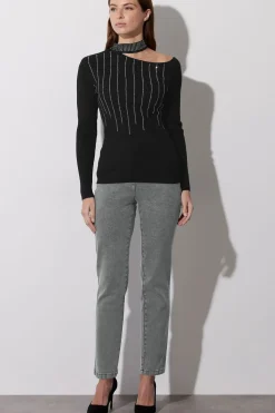 Embellished Asymmetric Jumper