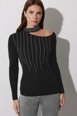 Embellished Asymmetric Jumper