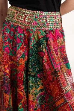 Embellished Extreme Wide Leg Trousers