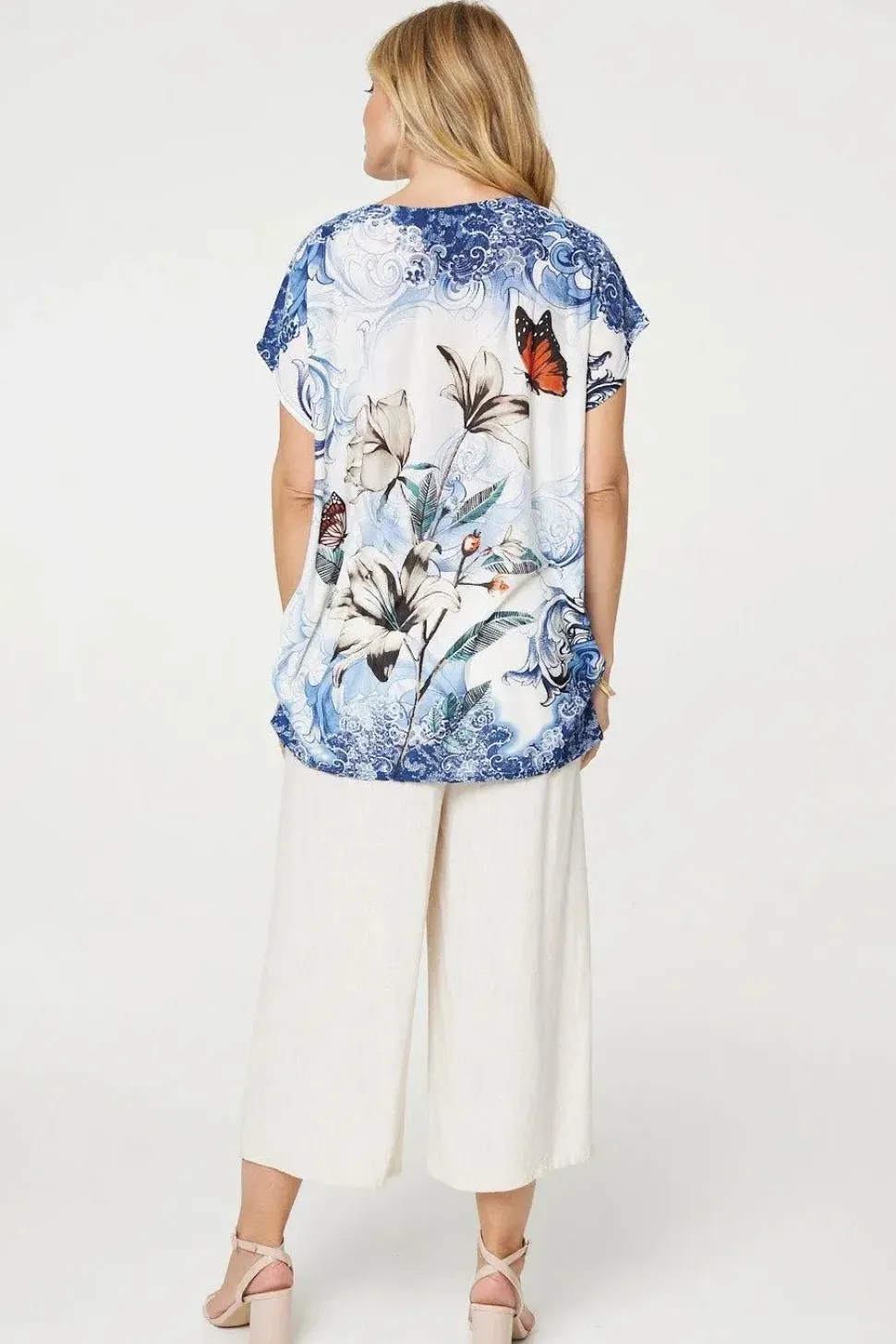 Embellished Floral Tunic Top