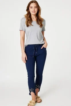 Embellished High Waist Trousers