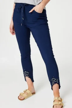 Embellished High Waist Trousers