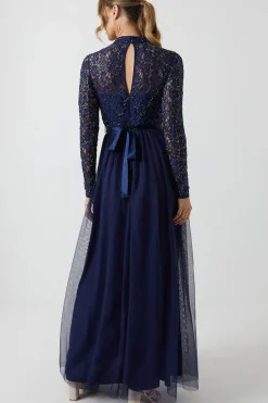 Embellished Lace Maxi Bridesmaid Dress