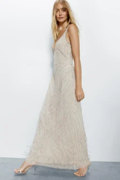Embellished Maxi Slip Dress