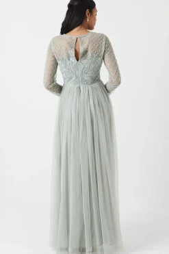 Embellished Mesh Two In One Bridesmaids Dress