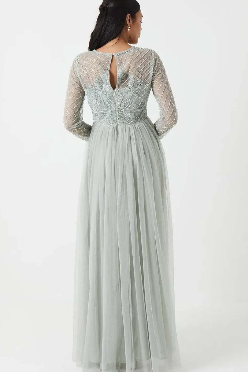 Embellished Mesh Two In One Bridesmaids Dress