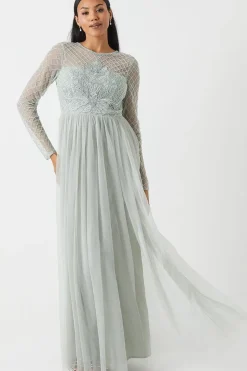 Embellished Mesh Two In One Bridesmaids Dress