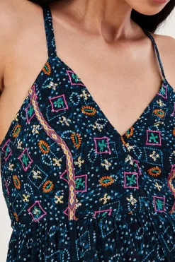 Embellished Print Maxi Cami Dress in Sustainable Viscose