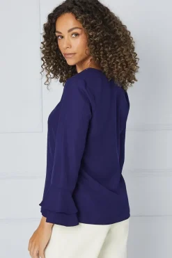 Embellished Ruffle Sleeve Top