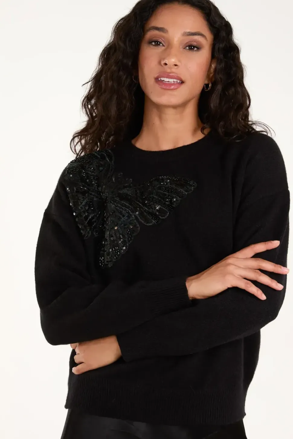 Embellished Sequin Butterfly Jumper