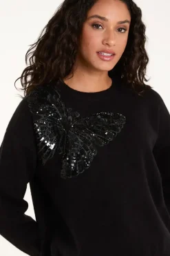 Embellished Sequin Butterfly Jumper
