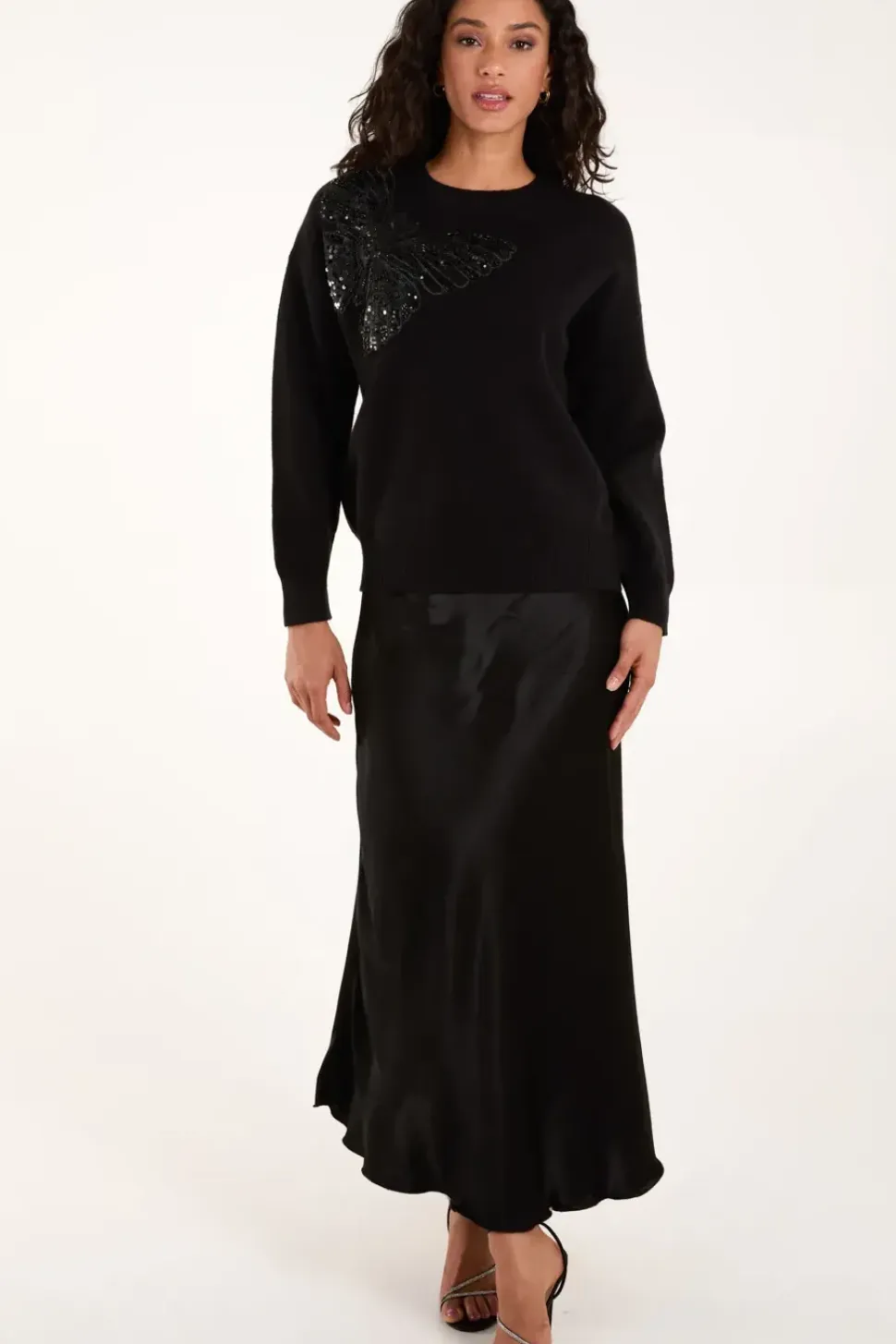 Embellished Sequin Butterfly Jumper