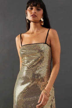 Embellished Sequin Strappy Bandeau Midi Dress