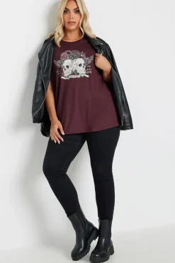 Embellished Skull Graphic Print T-Shirt