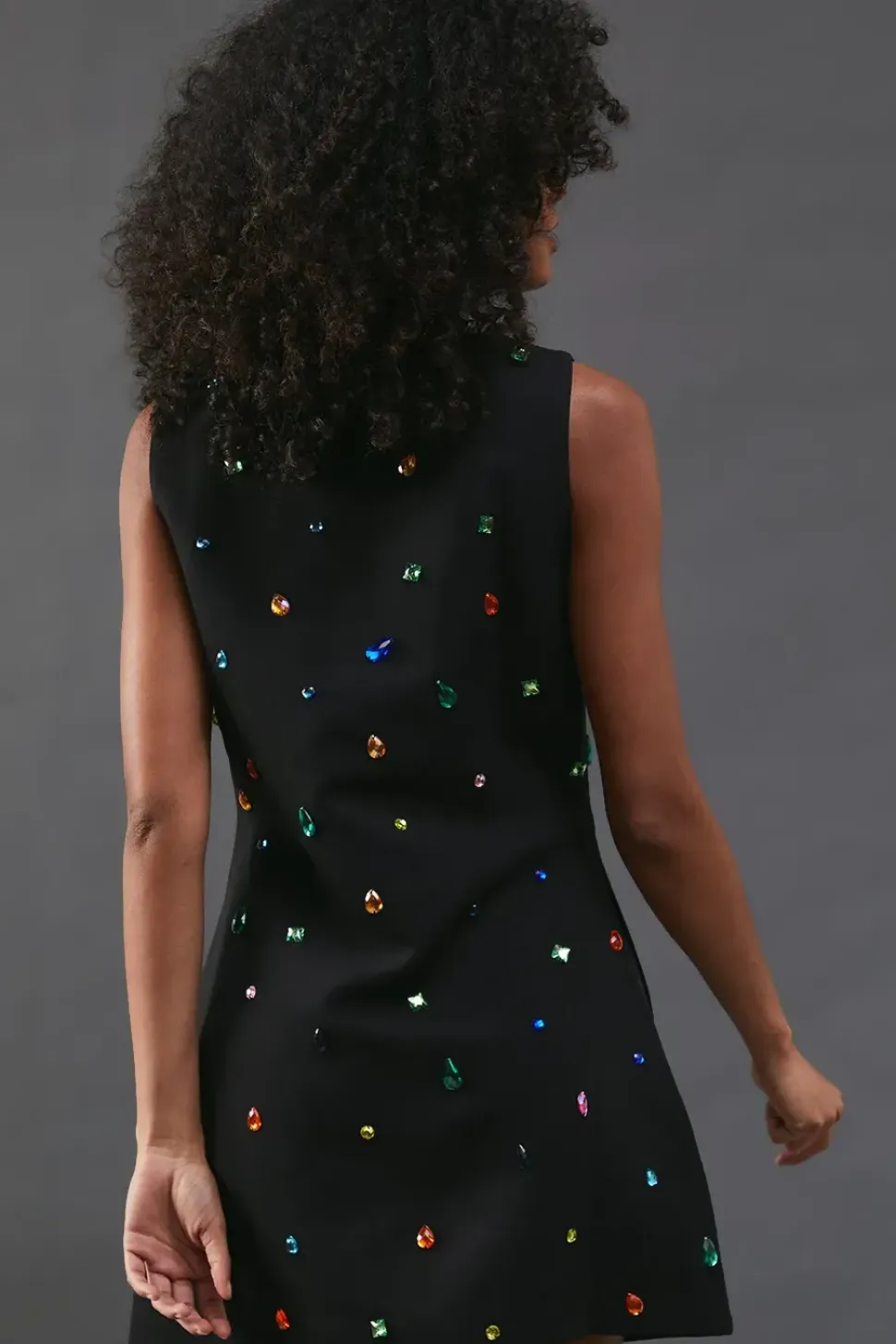 Embellished Structured Sleeveless Sequin Mini Dress