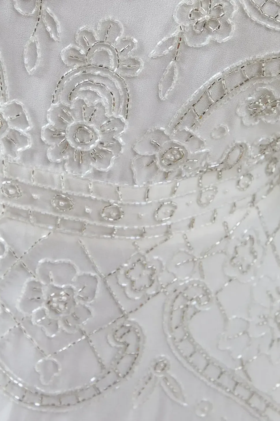Embellished Tiered Wedding Dress With Cape Sleeve