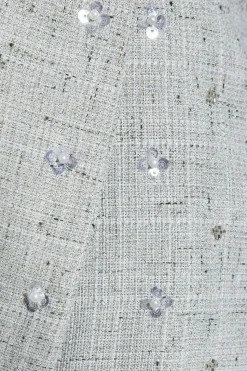 Embellished Tweed Cropped Blazer