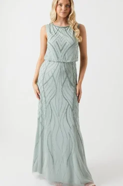 Embellished V Back Bridesmaid Maxi Dress