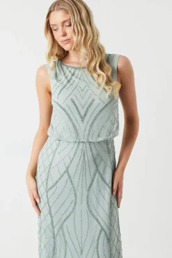 Embellished V Back Bridesmaid Maxi Dress