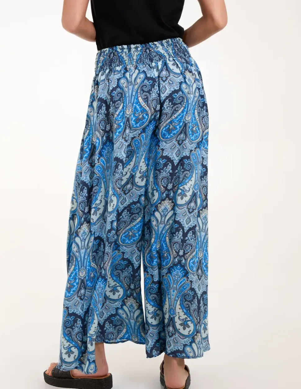 Embellished Waist Wide Leg Trouser