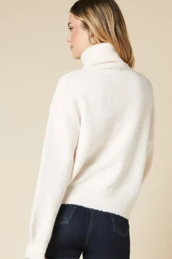 Embroidered Flower Detail Roll Neck Jumper