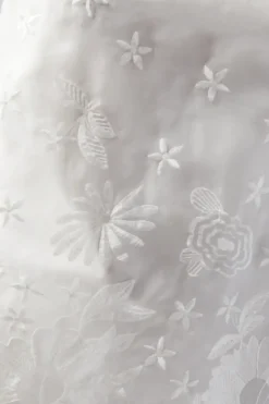 Embroidered Organza Mini Wedding Dress