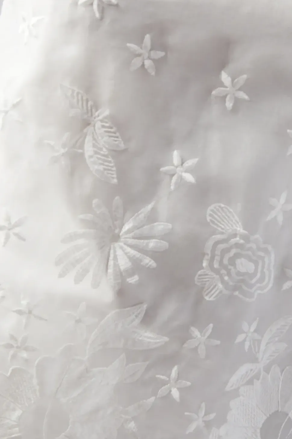 Embroidered Organza Mini Wedding Dress