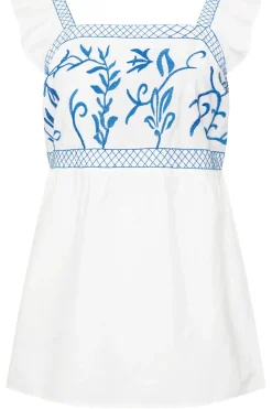 Embroidered Peplum Top