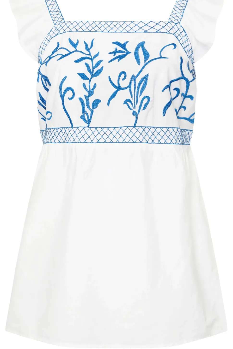 Embroidered Peplum Top