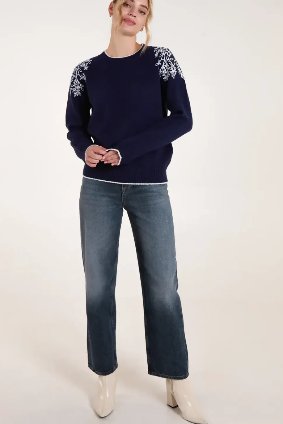 Embroidered Shoulder Jumper