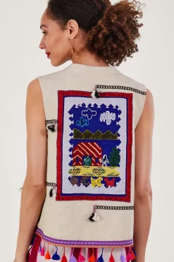 Embroidered Statement Tassel Waistcoat