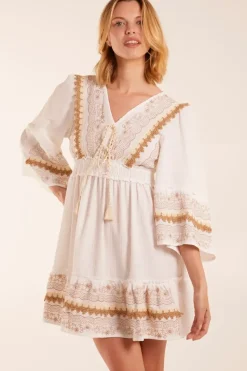 Embroidered Tassel Detail Dress