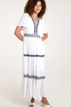 Embroidered Tiered Maxi Dress