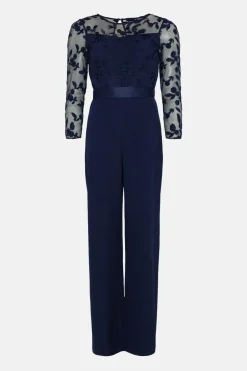 Embroidered Top Wide Leg Jumpsuit