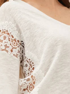 Emili Lace Insert Top-Plain