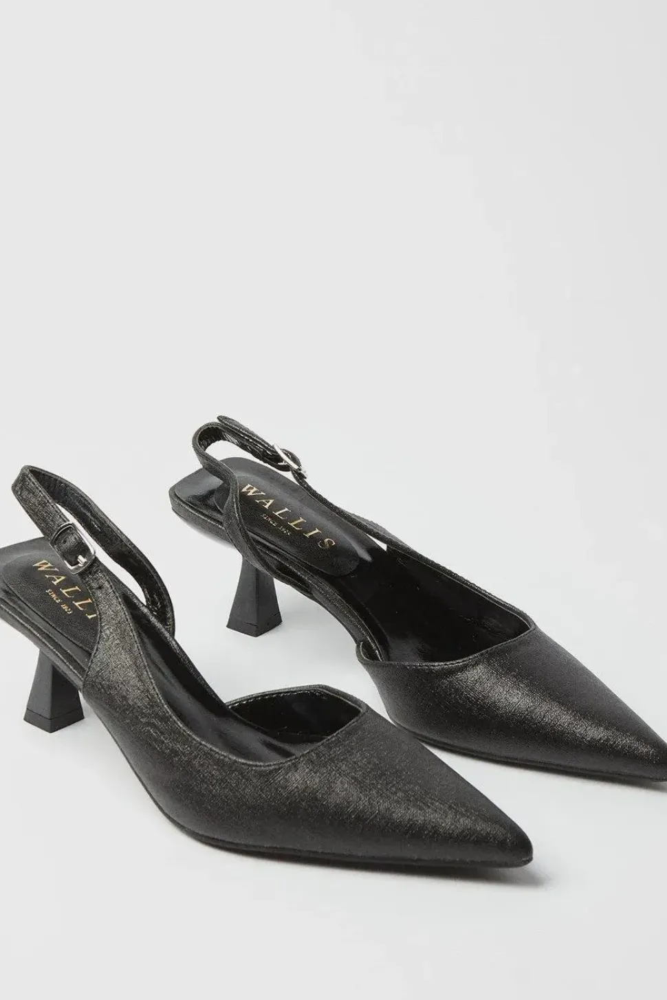 Emira Shimmer Slingback Kitten Heel Court Shoes