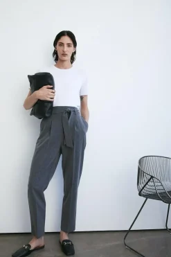 Essential Tie Waist Peg Trouser