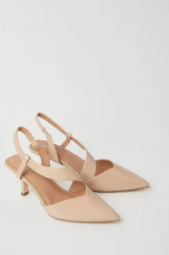 Evelyn Asymmetric Slingback Kitten Heel Court Shoes