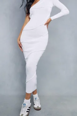 Exposed Seam Knitted Maxi Dress