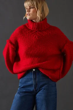 Exposed Seam Super Chunky Knitted Jumper