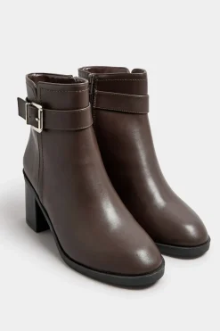 Extra Wide Fit Buckle Detail Ankle Boots