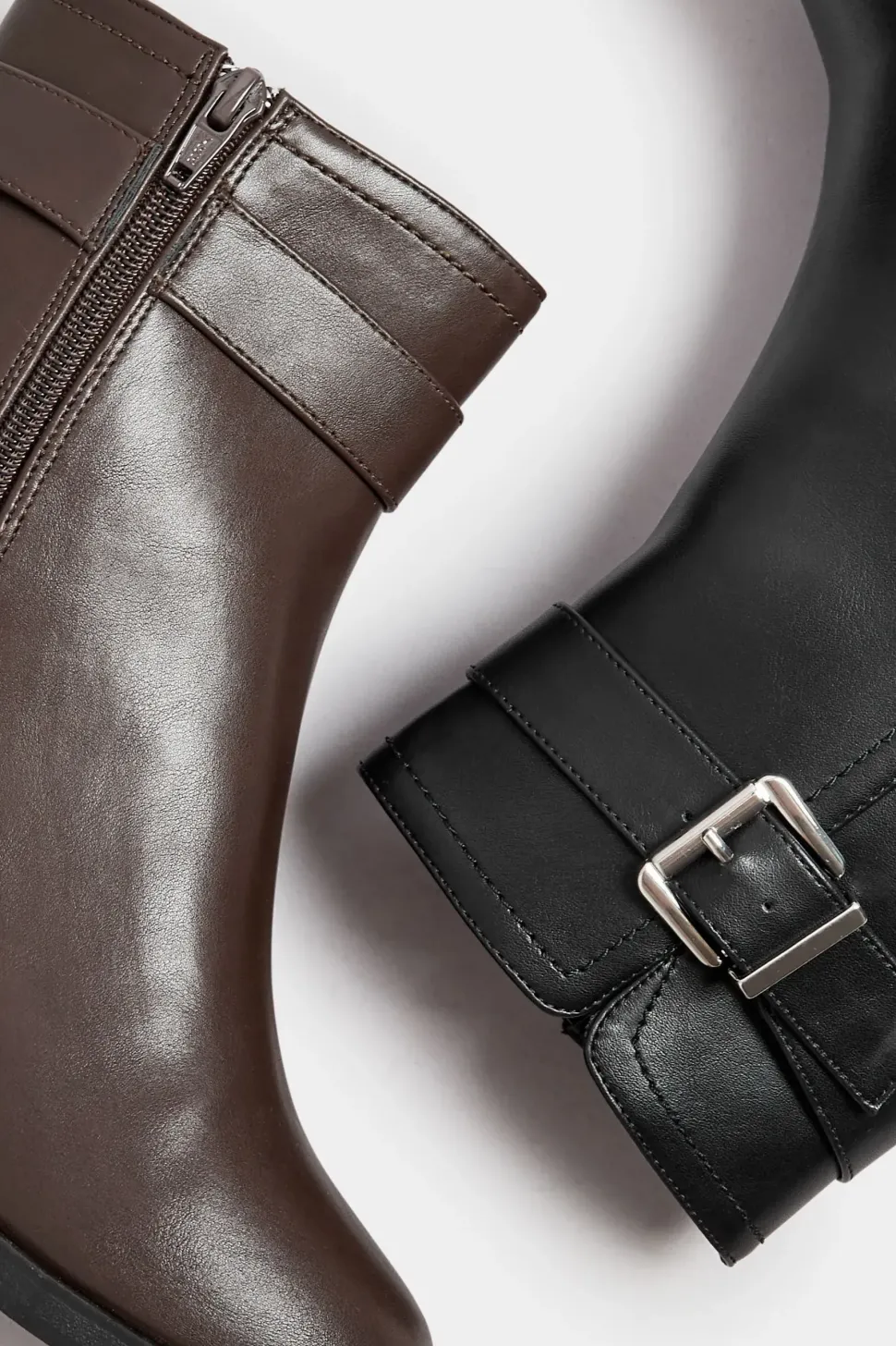 Extra Wide Fit Buckle Detail Ankle Boots