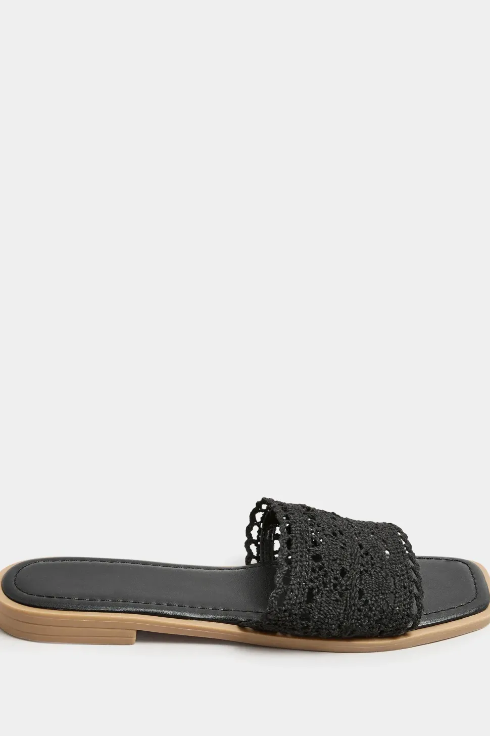 Extra Wide Fit Crochet Mule Sandals