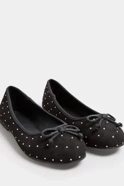 Extra Wide Fit Diamante Bow Ballerina Pumps