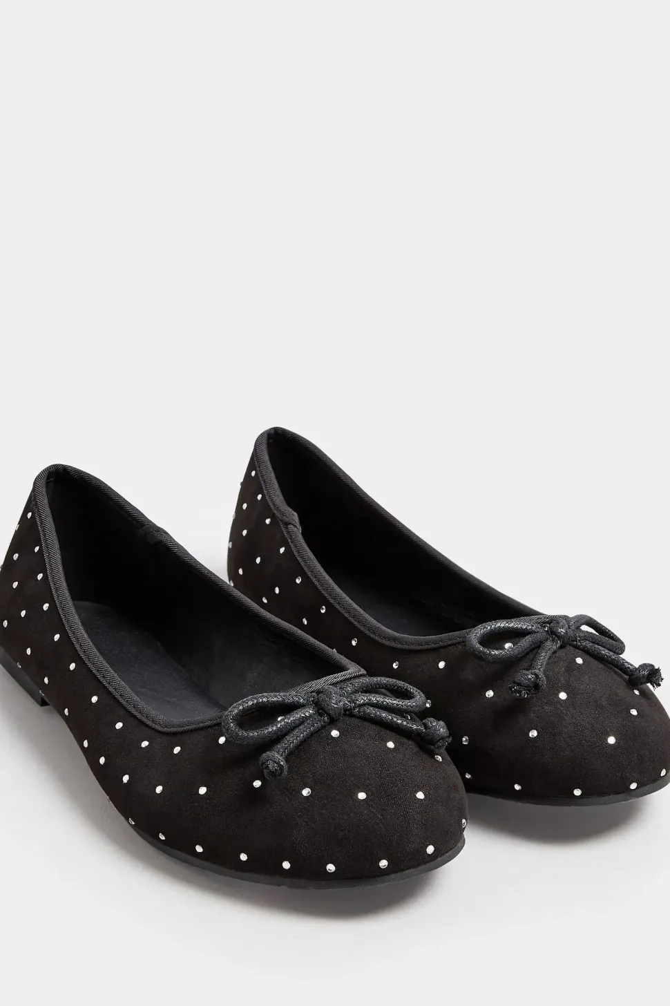 Extra Wide Fit Diamante Bow Ballerina Pumps