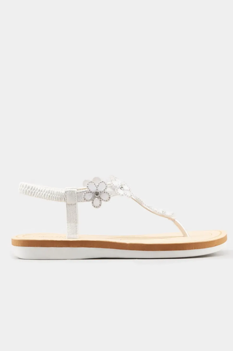 Extra Wide Fit Diamante Flower Sandals