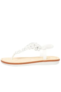 Extra Wide Fit Diamante Flower Sandals