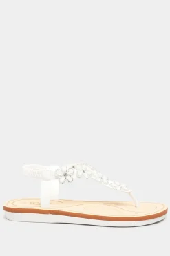 Extra Wide Fit Diamante Flower Sandals